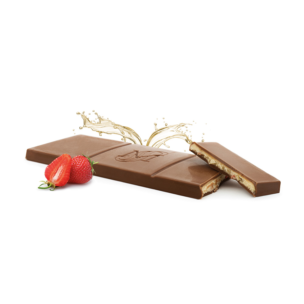 Turrón de praliné de cava con fresas