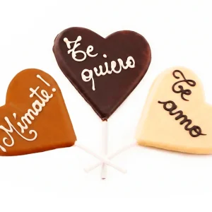 Piruletas de corazón personalizables